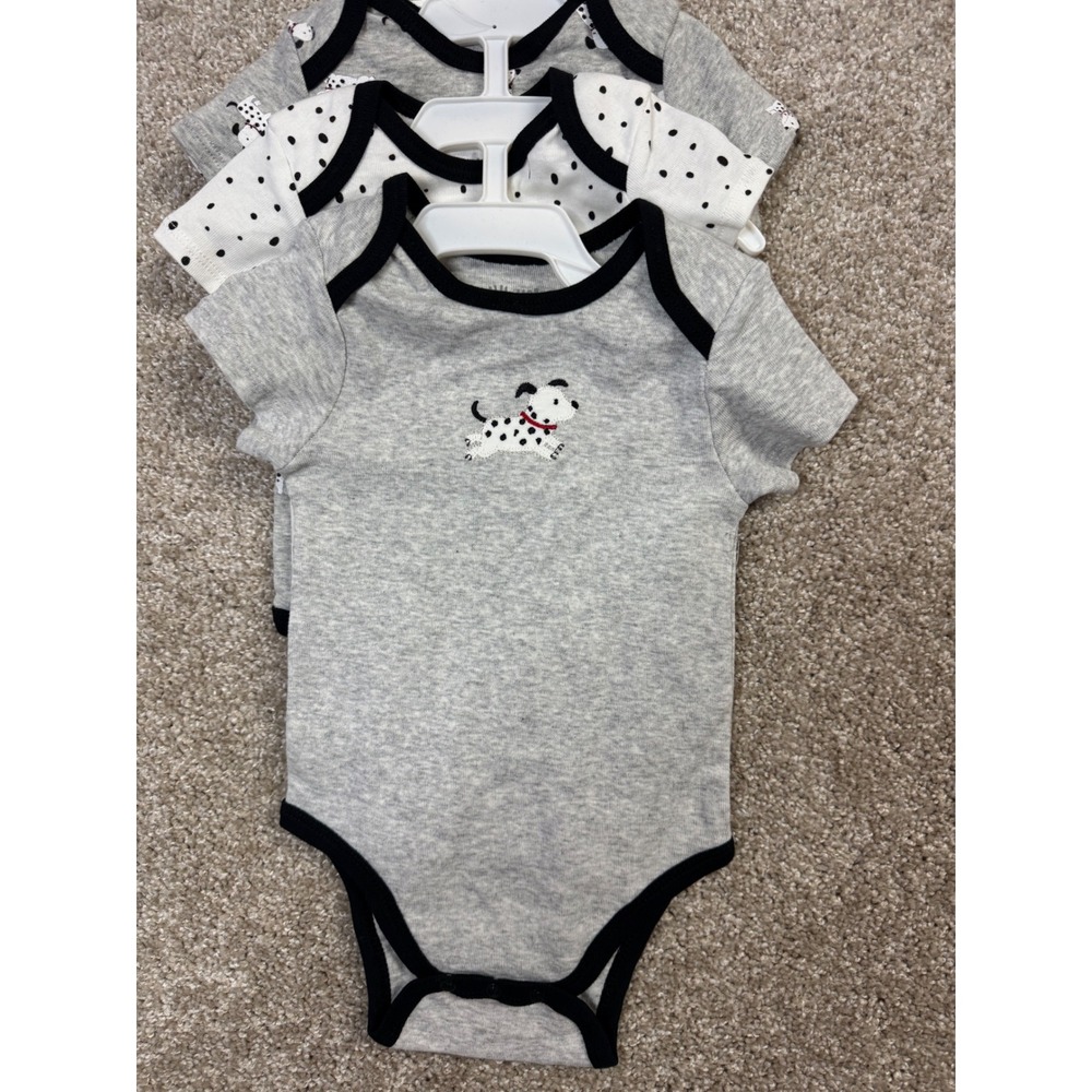 Little Me Baby Boys Dalmatian Dog Bodysuits 3 Pack Gray White 9 Months LB810288N